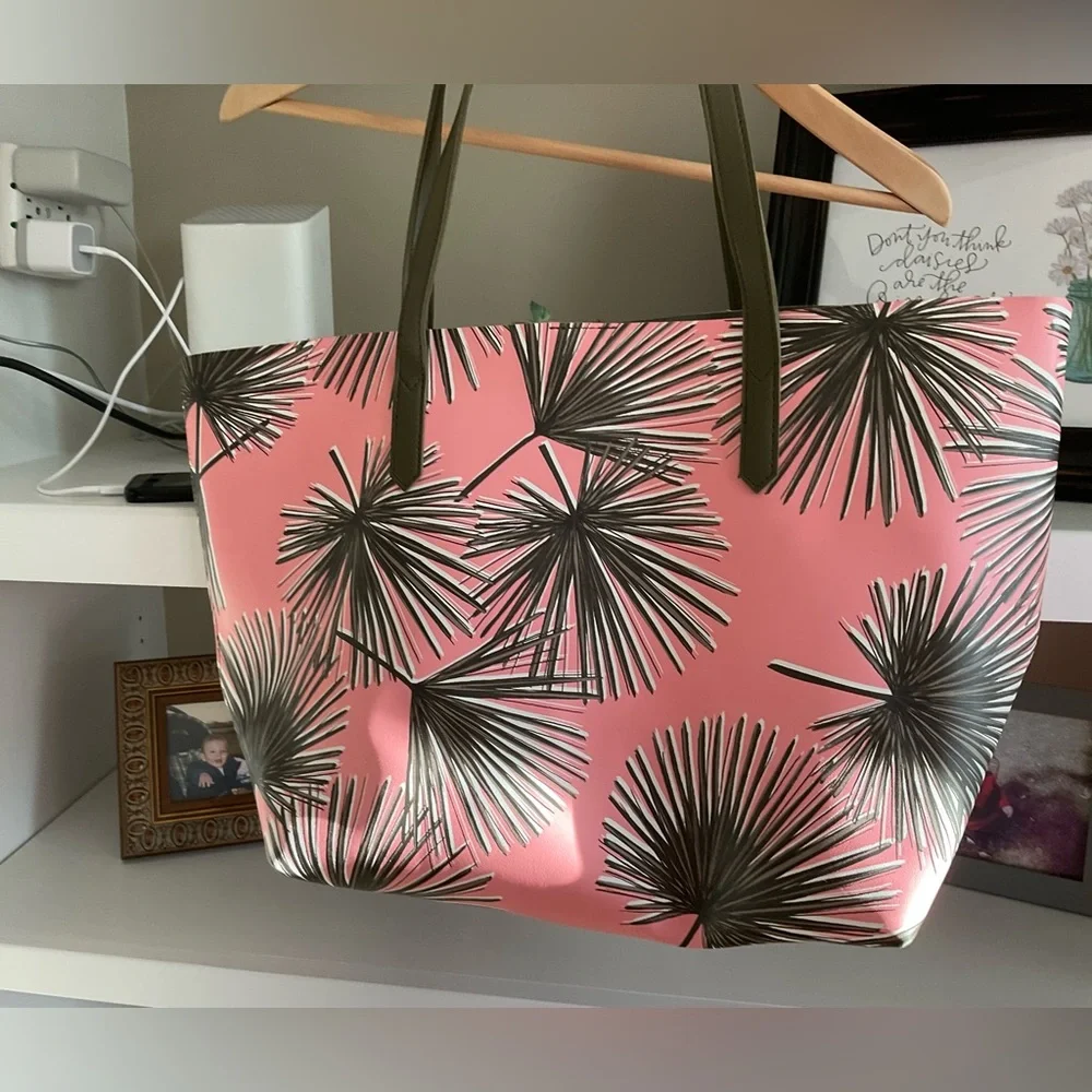 A New Day Palms Faux Tote Beach Bag